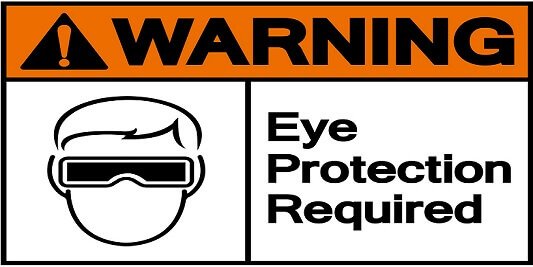 warning eye protection